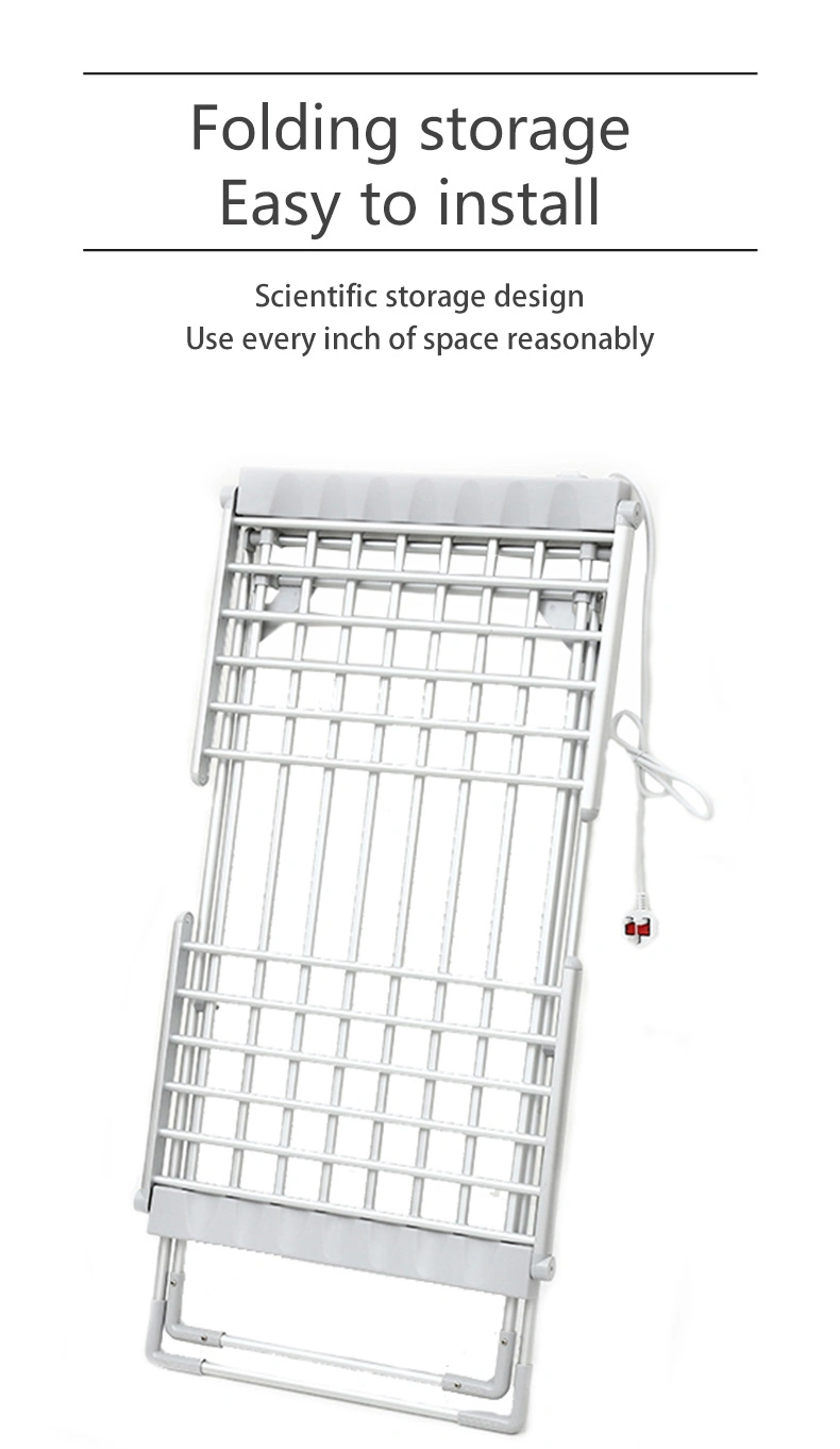 Folding Dryer Cloth Hanger Stand Foldable Electric Heated Clothes Drying Rack for Laundry Balcony Aluminium Portable