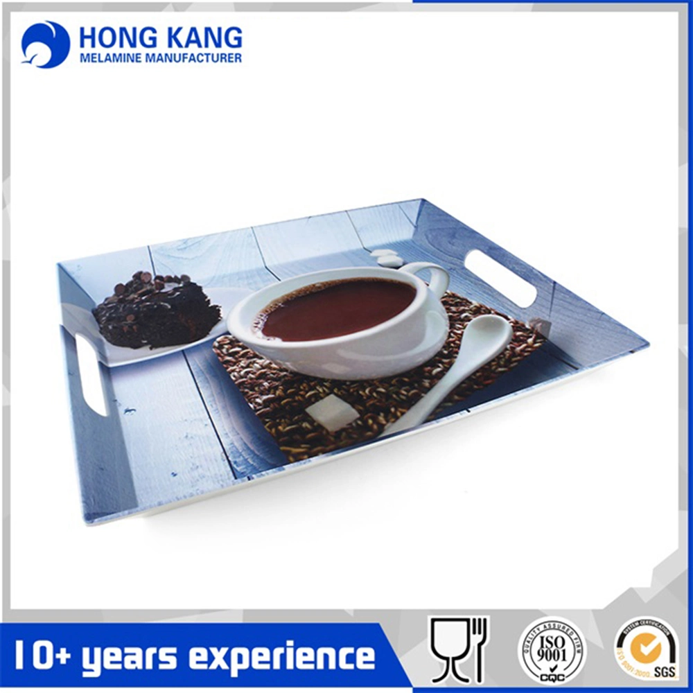 Design 16/20inch Melamine Serving Plastic Tray for Coffee