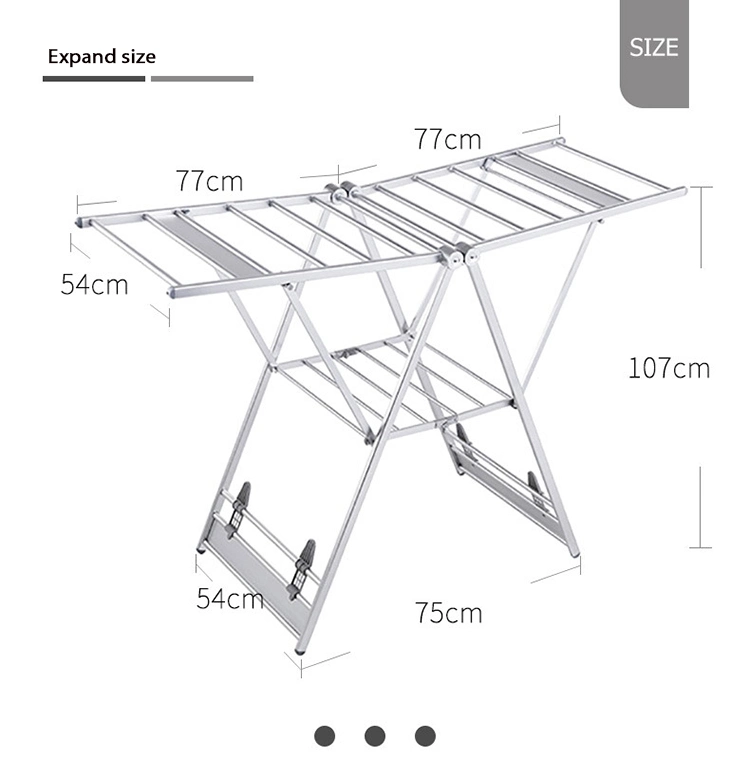 Balcony Aluminium Folding Clothes Dryer Hanger Stand Laundry Clothes Drying Rack for Laundry