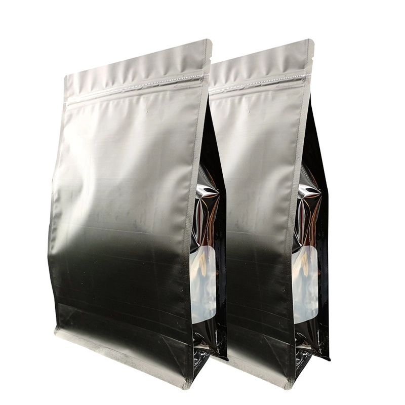 Frosted Matte Black Tea Flat Bottom Aluminum Foil Zipper Pouch Package Bags Mylar Storage Food