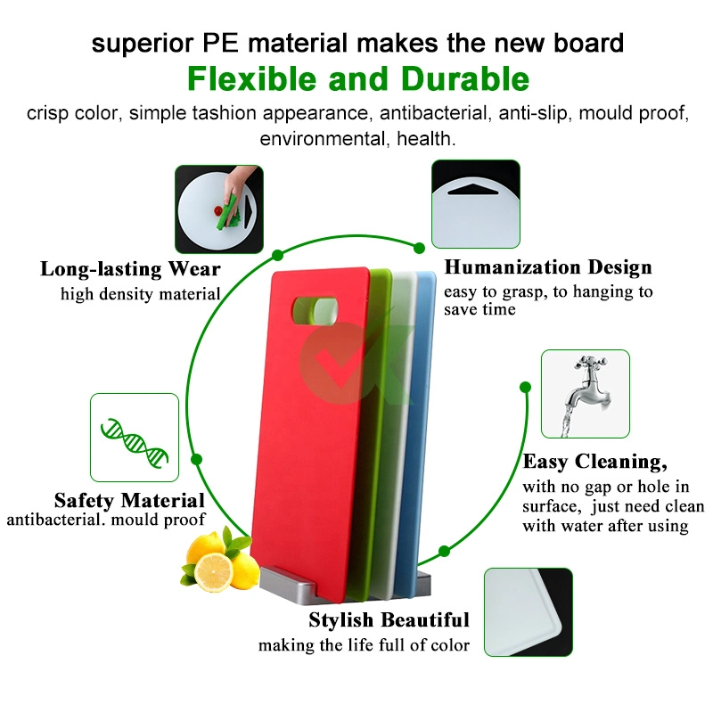Food Grade PE Chopping Board Household Fruit and Vegetable Chopping Board, Thick Non-Slip Cutting Board