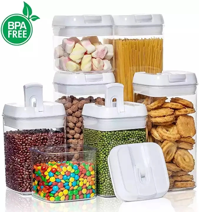 Kitchen Container Set Storage Transparent Plastic Snack Jars Grain Storage Jars Kitchen Fresh-Keeping Storage Food