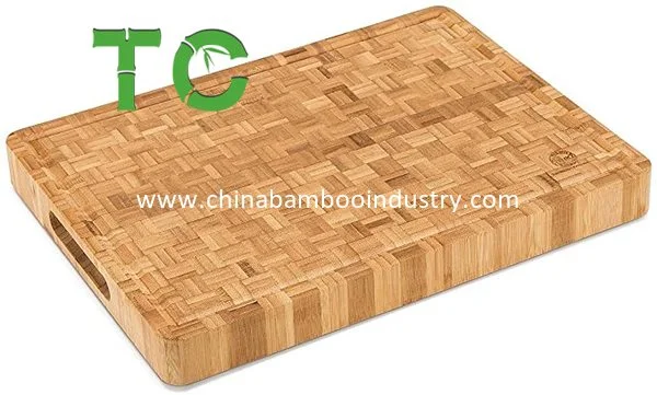 Large End Grain Bamboo Cutting Board Butcher Block Chopping Board Meats Bread Fruits Carving Board Reversible Thick Chopping Board