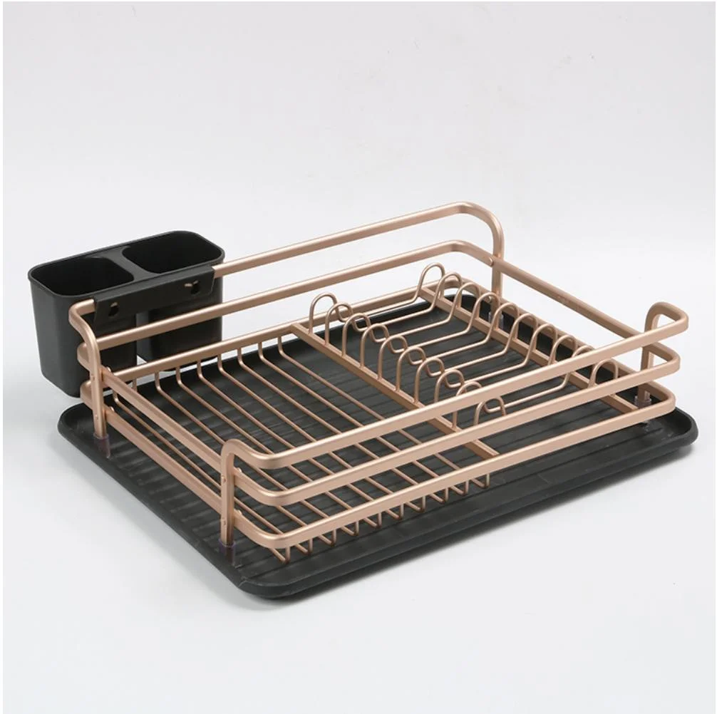 Best Price Kitchen Wire Dish Drainer Dish Drying Rack Plastic Tray