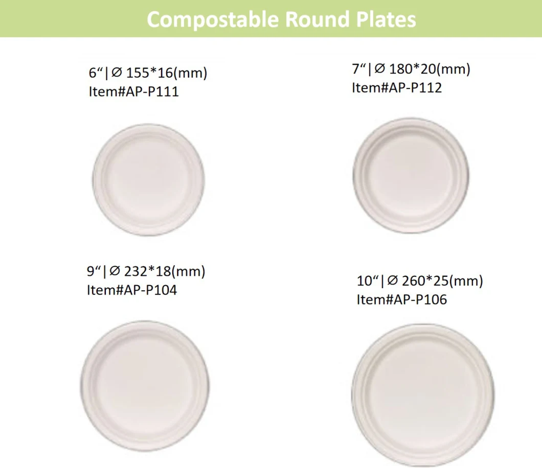 Biodegradable Tableware Dining Room Dinner Non Plastic Plate Disposable Paper Plate