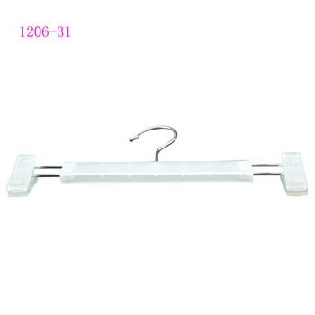 31cm White Color Plastic Adjustable Clips Adults Pants Clothing Hanger
