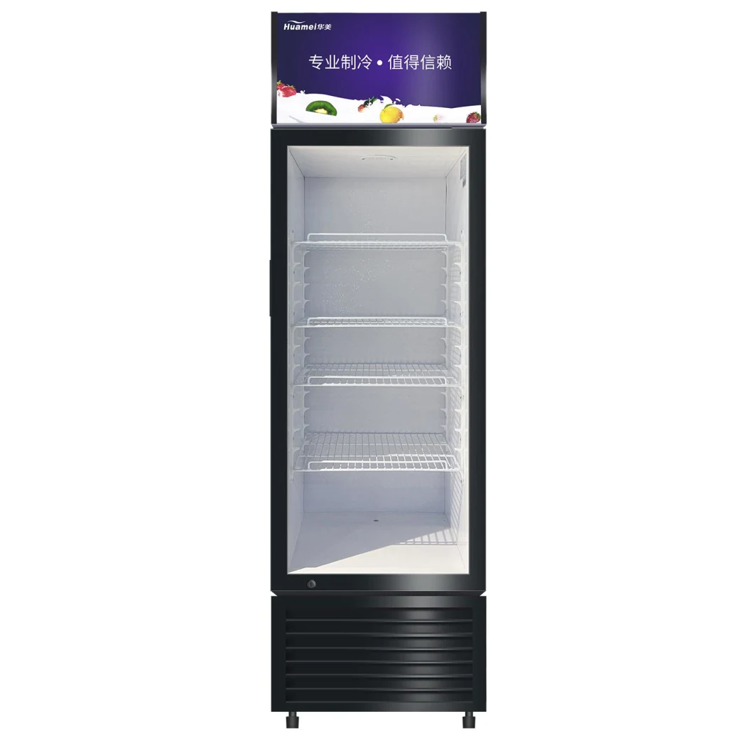 Commercial Dual Layer Glass Single Door Vertical Luxury Beer Drinks and Pre-Made Food Refrigerated Display Storage LC-318
