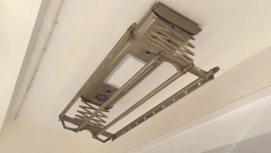 LED Lighting Ultraviolet Antivirus Electric Drying Automatic Aluminium Cloth Hanger Rack Mounted at Balcony Ceiling