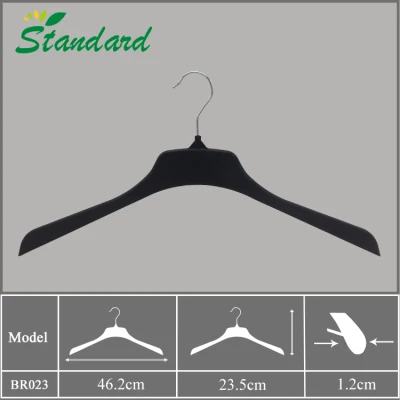 Plastic Garment Top Cloth Sweater Rack Hanger for Adult Clothes with Metal Hook and Customized Logo