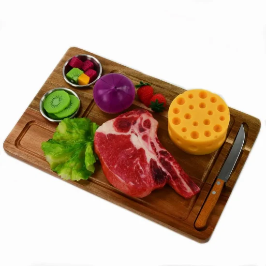 Custom Bamboo Chopping Board Thick Kitchen Meal Prep Cutting Board with Food Storage Slot