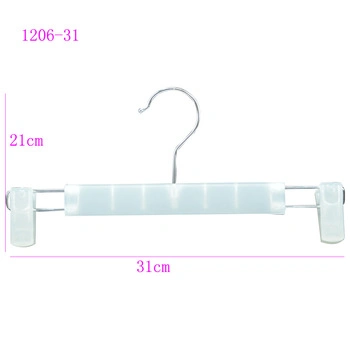 31cm White Color Plastic Adjustable Clips Adults Pants Clothing Hanger