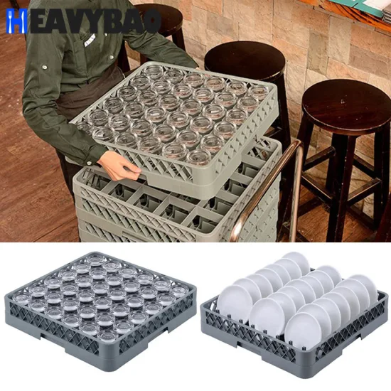 Heavybao 20-Compartment Plastic Dishwasher Glass Drying Rack