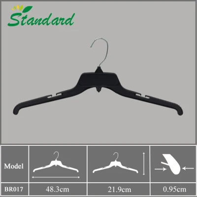 Plastic Metal Hook Rack Garment Clothes Hanger for Adult Top Cloth with Anti-Slip on Shoulder