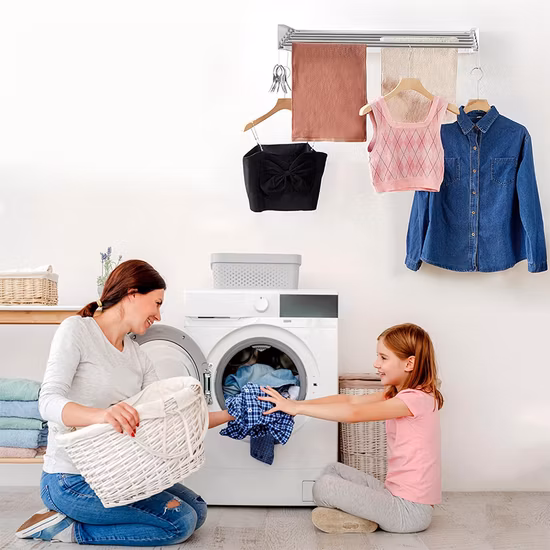 Garment Clothes Laundry Racks with Indoor Outdoor Large Clothesrack Multifunctional Drying Rack Clothes, 2-Tier Large Alumium